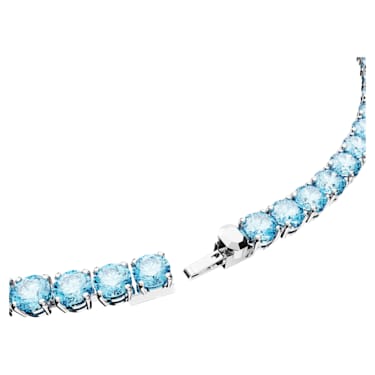 Matrix Tennis Halskette, Rundschliff, Mittel, Blau, Rhodiniert - Swarovski, 5661187