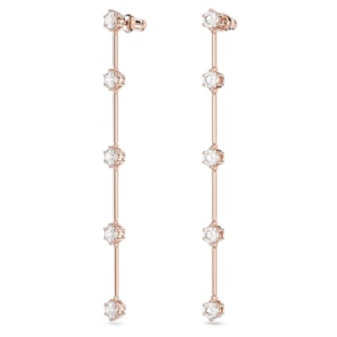 Pendants d'oreilles Constella, Coupe ronde, Blanches, Placage de ton or rosé - Swarovski, 5661463