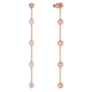 Pendants d'oreilles Constella, Coupe ronde, Blanches, Placage de ton or rosé - Swarovski, 5661463