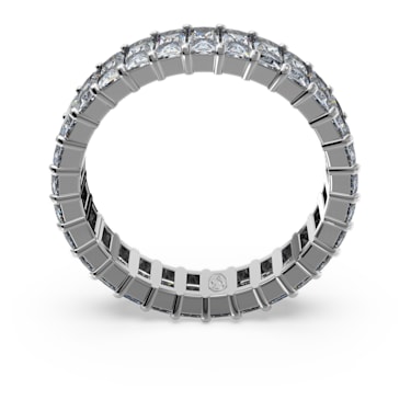 Matrix ring, Baguette cut, Gray, Ruthenium plated - Swarovski, 5661469