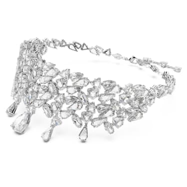 Mesmera Halsband, Verschiedene Schliffe, Weiß, Rhodiniert - Swarovski, 5661523