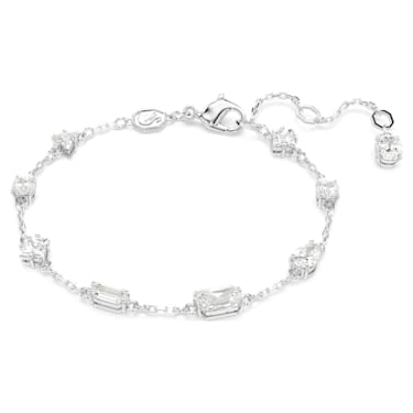 Braccialetto Mesmera, Taglio misto, Design sparpagliato, Bianco, Placcato rodio - Swarovski, 5661530