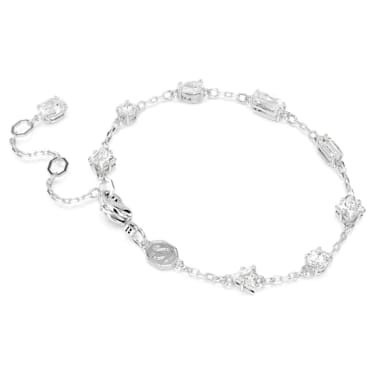 Mesmera 手鏈, 混合式切割，分散設計, 白色, 鍍白金色 - Swarovski, 5661530