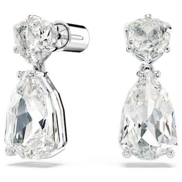 Mesmera Drop-Ohrhänger, Verschiedene Schliffe, Weiß, Rhodiniert - Swarovski, 5661683