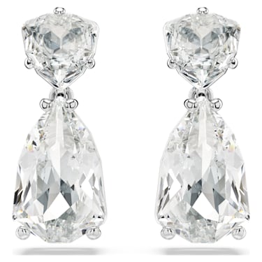 Mesmera Drop-Ohrhänger, Verschiedene Schliffe, Weiß, Rhodiniert - Swarovski, 5661683