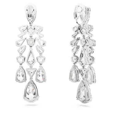Mesmera Ohrclips, Verschiedene Schliffe, Chandelier, Weiß, Rhodiniert - Swarovski, 5661691