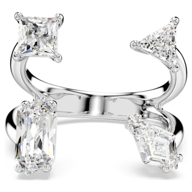 Mesmera Offener Ring, Verschiedene Schliffe, Weiß, Silberfarbenes Finish - Swarovski, 5661702