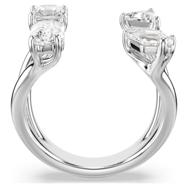 Mesmera Offener Ring, Verschiedene Schliffe, Weiß, Silberfarbenes Finish - Swarovski, 5661704