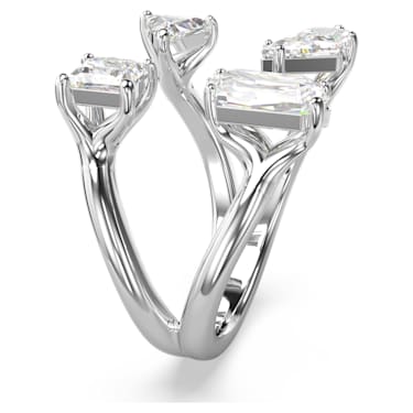 Mesmera open ring, Mixed cuts, White, Silver-tone finish - Swarovski, 5661706