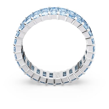 Matrix Ring, Baguette-Schliff, Blau, Rhodiniert - Swarovski, 5661908