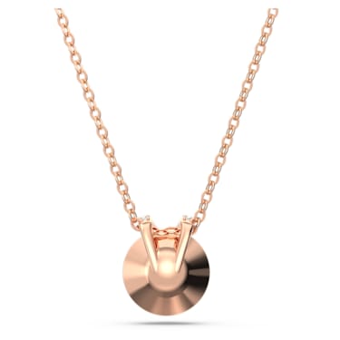 Bella V 펜던트, 라운드 컷, 핑크, 로즈골드 톤 플래팅 - Swarovski, 5662088
