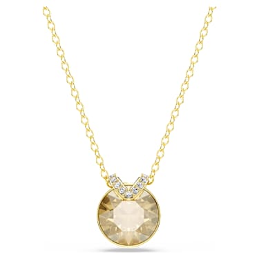 Bella V pendant, Round cut, Gold tone, Gold-tone plated - Swarovski, 5662091