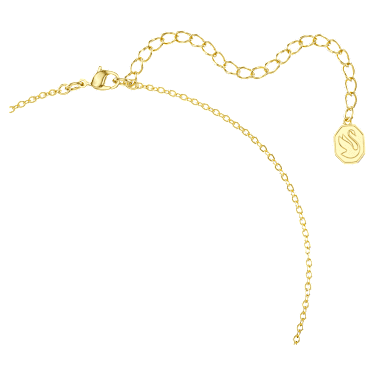 Bella V pendant, Round cut, Gold tone, Gold-tone plated