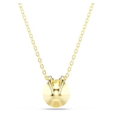 Bella V pendant, Round cut, Gold tone, Gold-tone plated - Swarovski, 5662091