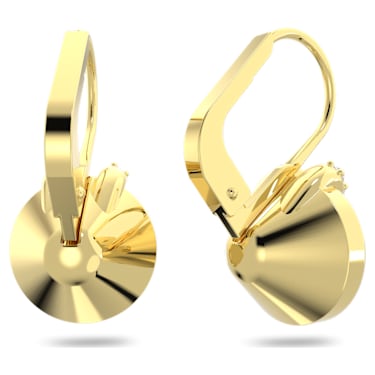 Bella V drop earrings, Round cut, Gold tone, Gold-tone plated - Swarovski, 5662093