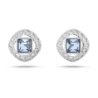 Una Angelic Örhängen, Kvadratslipad, Blå, Rodiumpläterad - Swarovski, 5662143