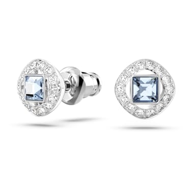 Una Angelic Örhängen, Kvadratslipad, Blå, Rodiumpläterad - Swarovski, 5662143