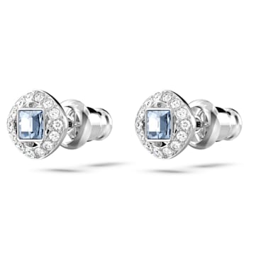 Una Angelic Örhängen, Kvadratslipad, Blå, Rodiumpläterad - Swarovski, 5662143