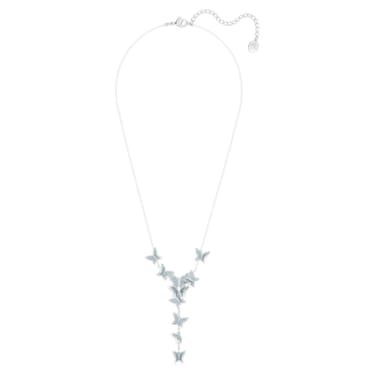 Naszyjnik Y Idyllia Lilia, Motyl, Niebieski, Powłoka z rodu - Swarovski, 5662179