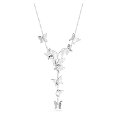 Naszyjnik Y Idyllia Lilia, Motyl, Niebieski, Powłoka z rodu - Swarovski, 5662179