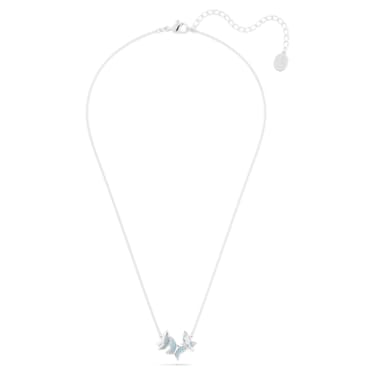 Collar Idyllia Lilia, Mariposa, Azul, Baño de rodio - Swarovski, 5662181