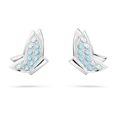 Idyllia Lilia スタッドピアス, チョウ, ブルー, ロジウム・プレーティング - Swarovski, 5662183