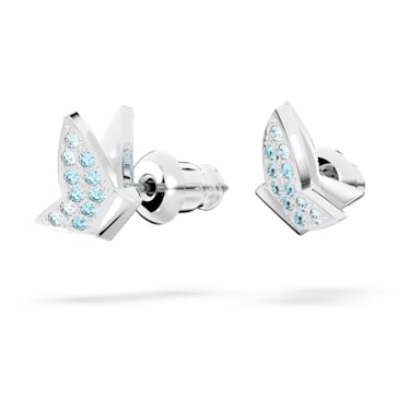 Idyllia Lilia スタッドピアス, チョウ, ブルー, ロジウム・プレーティング - Swarovski, 5662183