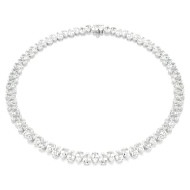 Matrix Tennis 네크리스, 피어 컷, 화이트, 로듐 플래팅 - Swarovski, 5662277