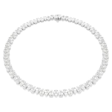 Matrix Tennis 네크리스, 피어 컷, 화이트, 로듐 플래팅 - Swarovski, 5662277