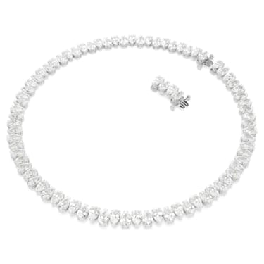 Matrix Tennis 네크리스, 피어 컷, 화이트, 로듐 플래팅 - Swarovski, 5662277
