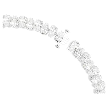 Matrix Tennis 네크리스, 피어 컷, 화이트, 로듐 플래팅 - Swarovski, 5662277