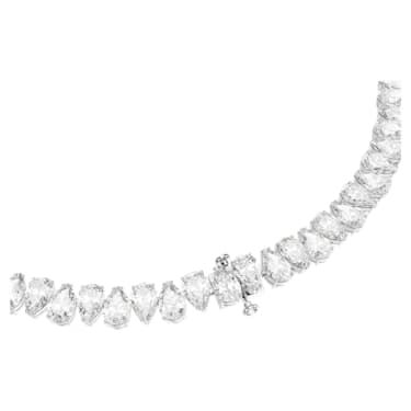 Matrix Tennis 네크리스, 피어 컷, 화이트, 로듐 플래팅 - Swarovski, 5662277