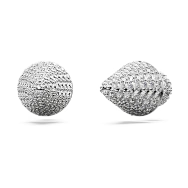 Sublima stud earrings, Moon, White, Rhodium plated | Swarovski