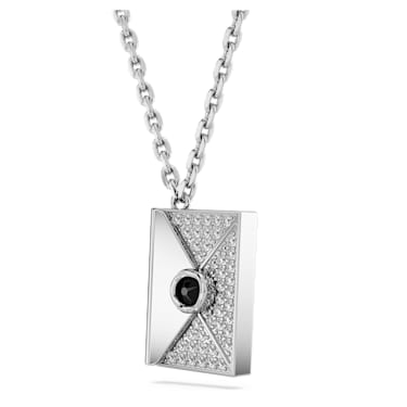 Letra 項鏈, 情書, 白色, 鍍白金色 - Swarovski, 5662873