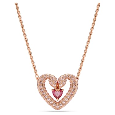 Sublima 項鏈, 心形, 粉紅色, 鍍玫瑰金色調 - Swarovski, 5662874