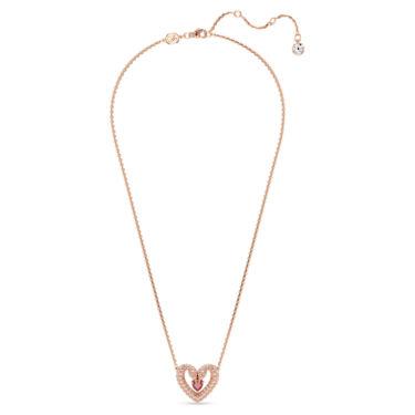 Sublima 項鏈, 心形, 粉紅色, 鍍玫瑰金色調 - Swarovski, 5662874