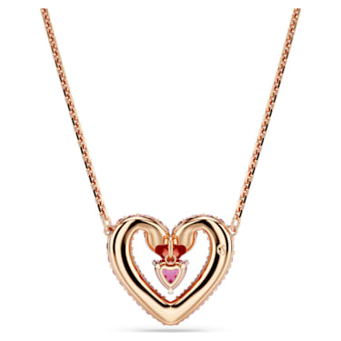 Sublima necklace Heart Pink Rose gold tone plated Swarovski