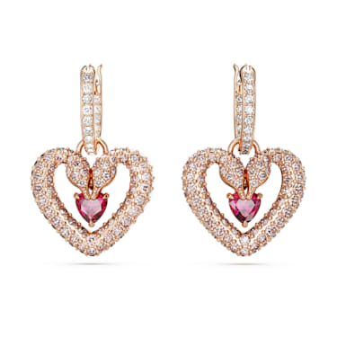 Swarovski rose discount gold heart earrings