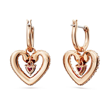 Swarovski one rose gold plated heart shop stud earrings