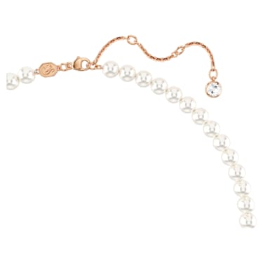 Sublima 项链, 仿水晶珍珠, 心形, 粉红色, 镀玫瑰金色调 - Swarovski, 5662880