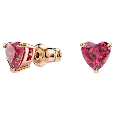 Una set, Heart, Pink, Rose gold-tone plated - Swarovski, 5662884