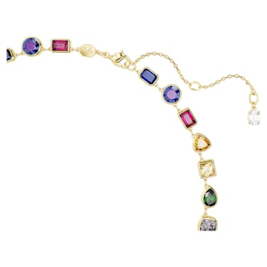 Imber Tennis Halskette, Verschiedene Schliffe, Mehrfarbig, Goldlegierungsschicht - Swarovski, 5662915