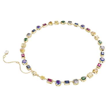 Imber Tennis Halskette, Verschiedene Schliffe, Mehrfarbig, Goldlegierungsschicht - Swarovski, 5662915