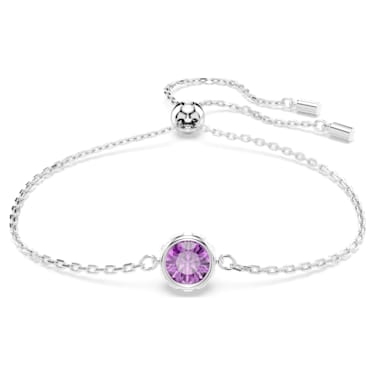 Bracelet Chroma, Taille ronde, Violet, Métal rhodié - Swarovski, 5662916