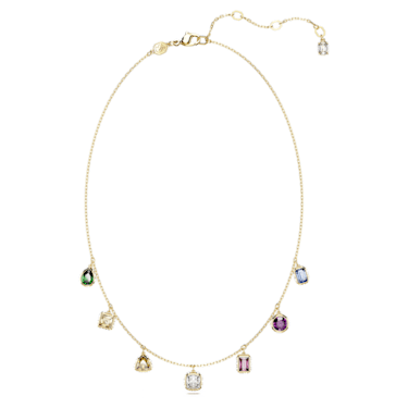 Stilla necklace, Mixed cuts, Multicolored, Gold-tone plated | Swarovski