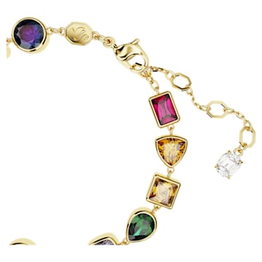 Imber Tennis 브레이슬릿, 믹스 컷, 멀티컬러, 골드 톤 플래팅 - Swarovski, 5662925