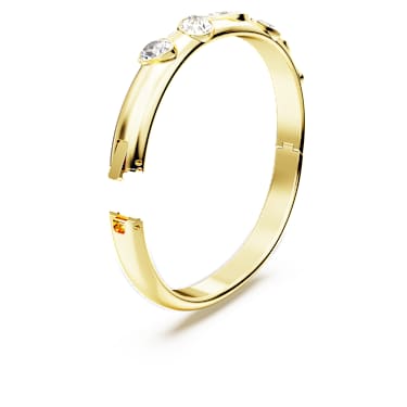 Imber bangle, Mixed cuts, White, Gold-tone plated - Swarovski, 5663260