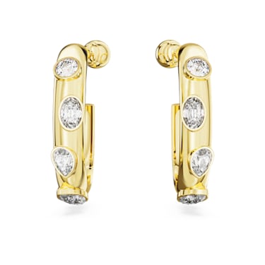 Pendientes de aro Imber, Tallas mixtas, Blancos, Baño tono oro - Swarovski, 5663261