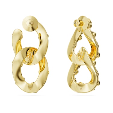 Anneaux d'oreilles Imber, Tailles variées, Boucle entrelacée, Blanches, Placage de ton or - Swarovski, 5663263