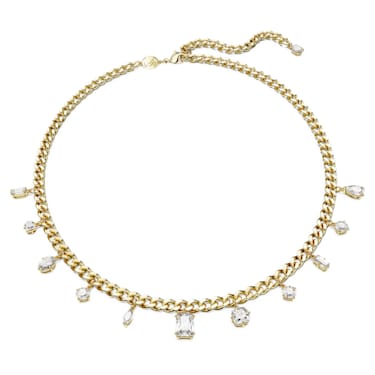 Imber necklace, Mixed cuts, White, 18K gold finish - Swarovski, 5663338